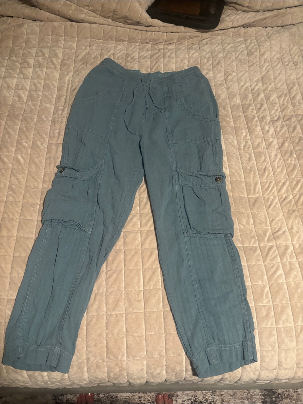 Free People women Cargo Pants in Teal